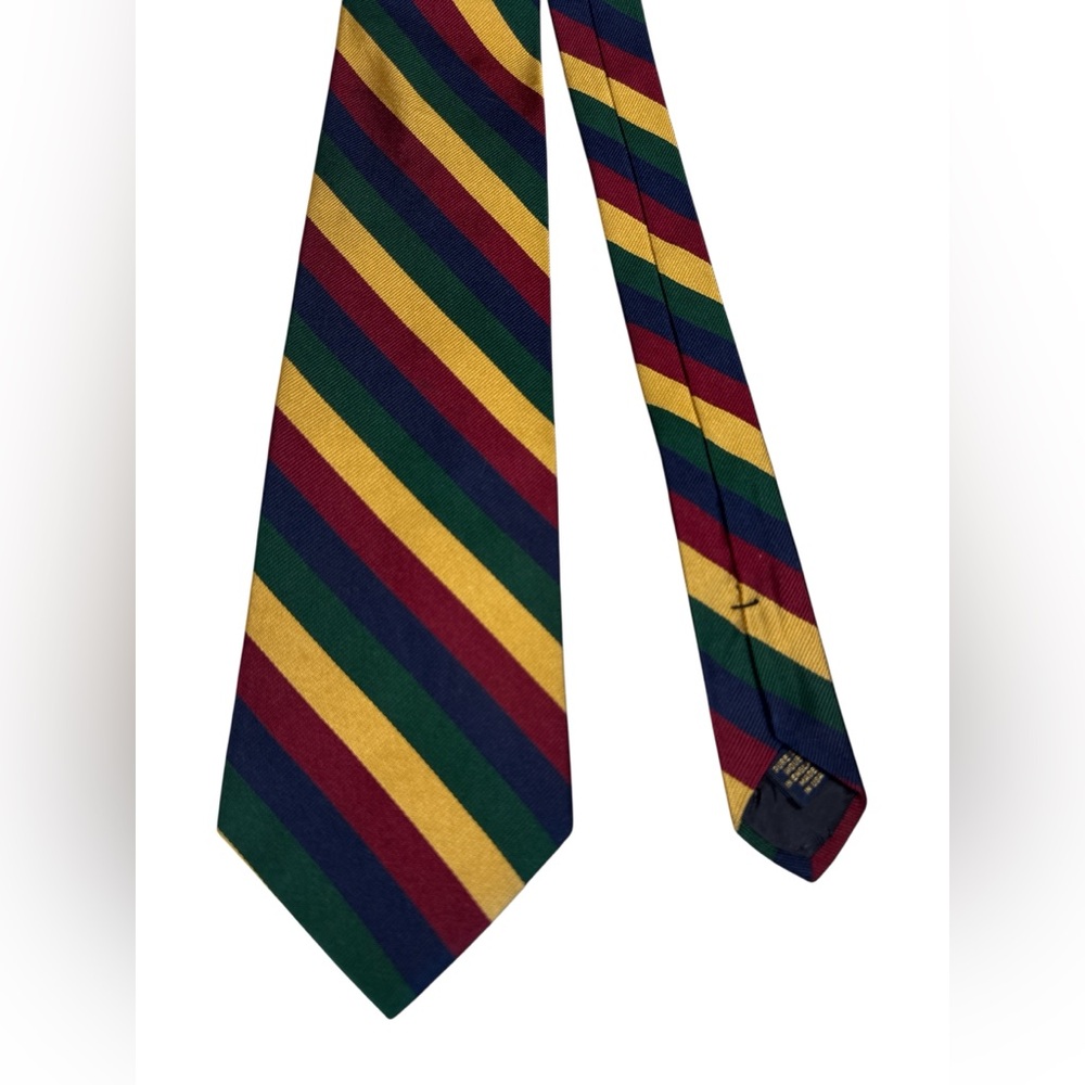 VTG Brooks Brothers Makers Silk Tie USA Regimental Stripe Preppy Ivy Classic